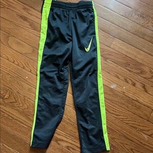 Nike Black and Green Sweatpants with Neon Stripes